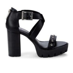 Charles by Charles David Vanden Studded Heeled Sandals Moto Size 8